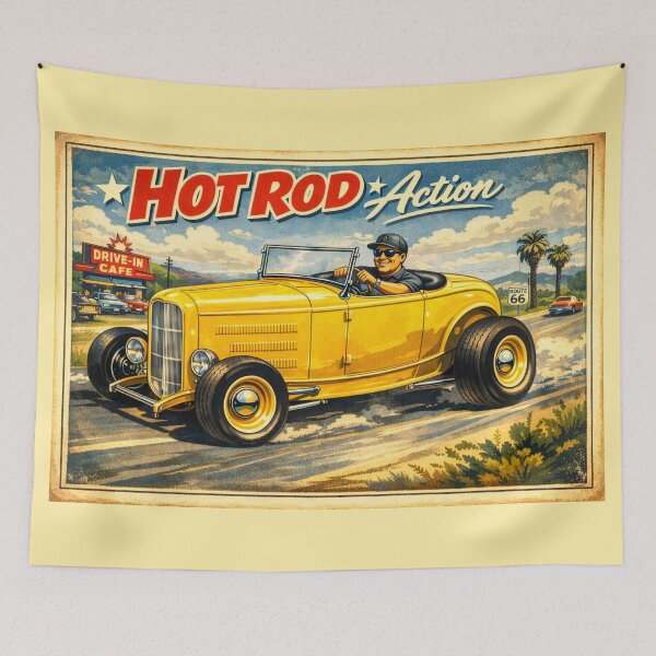 Item preview, Hot Rod Action Vintage Poster designed and sold by SteadyRolling.