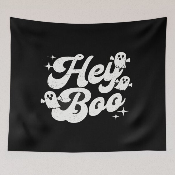 Item preview, Cute Halloween “Hey Boo” Ghost Design – Spooky Cute Ghosts, Vintage Distressed Halloween Aesthetic designed and sold by Bright Nest Studio.