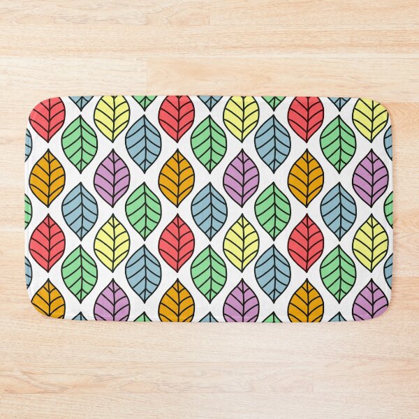 Item preview, Minimalist Pastel Rainbow Coloured Leaves Pattern designed and sold by Brightful Creations .