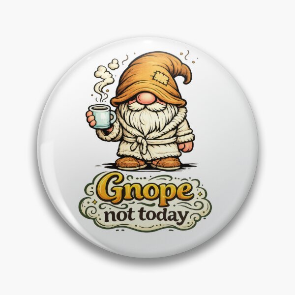 Item preview, Gnope Not Today – Cozy Grumpy Gnome with Coffee designed and sold by Moriarty's Digital Visions.