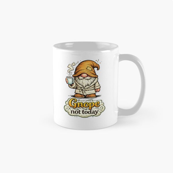 Item preview, Gnope Not Today – Cozy Grumpy Gnome with Coffee designed and sold by Moriarty's Digital Visions.