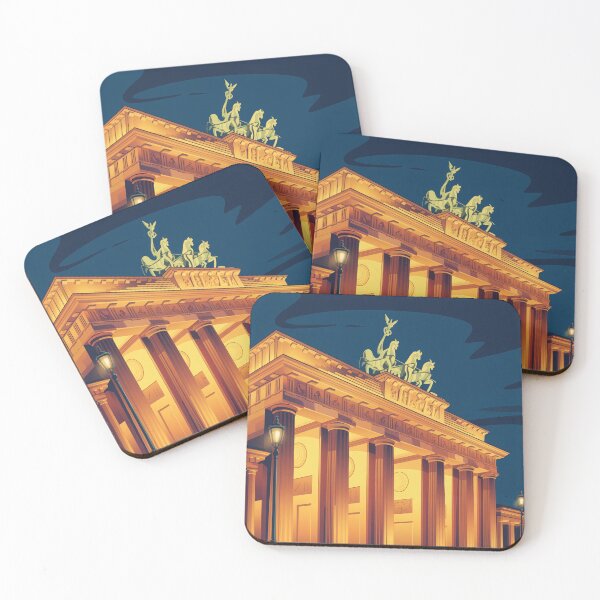 Item preview, Berlin Brandenburg Gate Vintage Travel Poster - Golden Age Elegance Retro Art designed and sold by NightIcons.