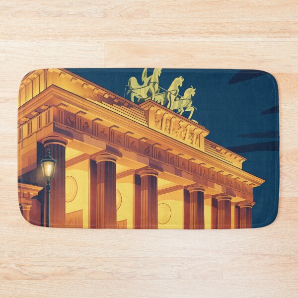 Item preview, Berlin Brandenburg Gate Vintage Travel Poster - Golden Age Elegance Retro Art designed and sold by NightIcons.