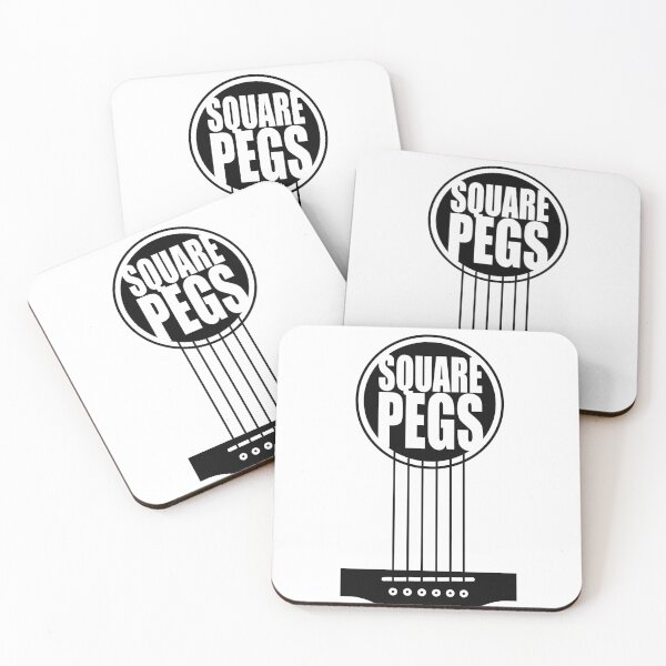 Item preview, Square Pegs Black Acoustic Guitar Logo designed and sold by squarepegsmusic.
