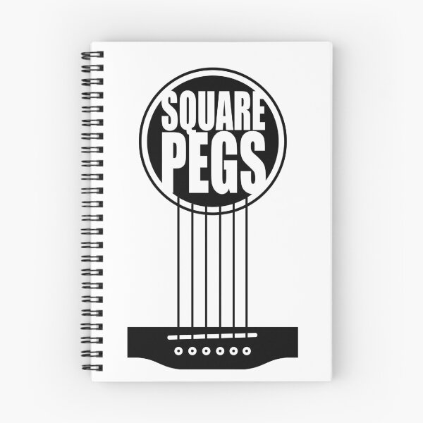 Artikelvorschau, Square Pegs Schwarzes Akustikgitarren-Logo entworfen und verkauft von squarepegsmusic.