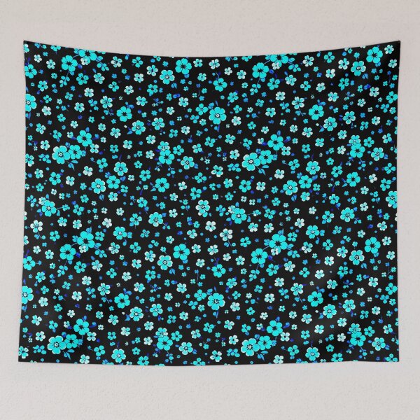 Item preview, Modern Seafoam Green and Navy Floral Abstract Pattern designed and sold by zenjiinspired.