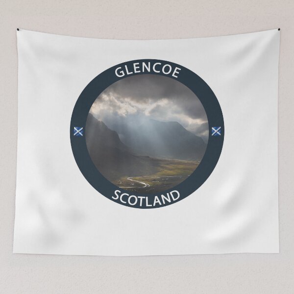 Item preview, Glencoe Scotland Badge Design | Scottish Highlands Scenic Gift designed and sold by Loom on the Loch.