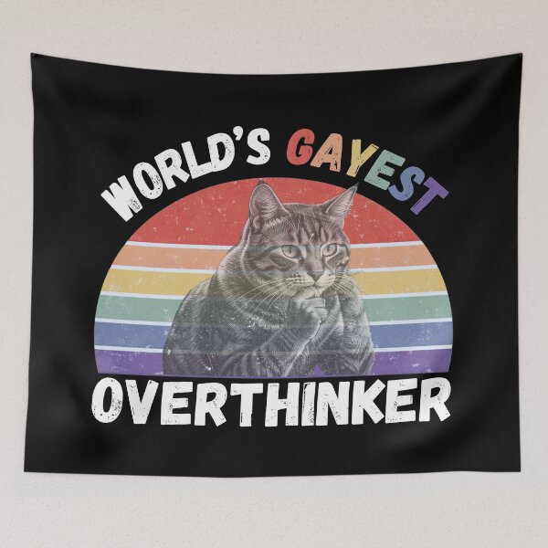 Item preview, World’s Gayest Overthinker For Proud Queer People In Black designed and sold by Rainbow-Nation.