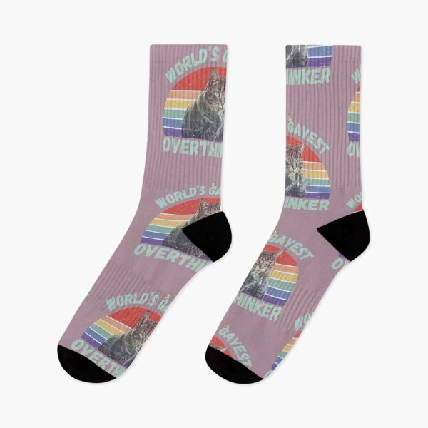 Item preview, World’s Gayest Overthinker For Proud Overthinkers In Grey Pink designed and sold by Rainbow-Nation.