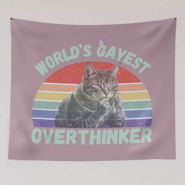 Item preview, World’s Gayest Overthinker For Proud Overthinkers In Grey Pink designed and sold by Rainbow-Nation.