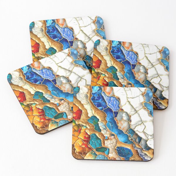 Item preview, Marbled-Style Stain-Glass-Inspired Abstract Art Designs designed and sold by DEC02.