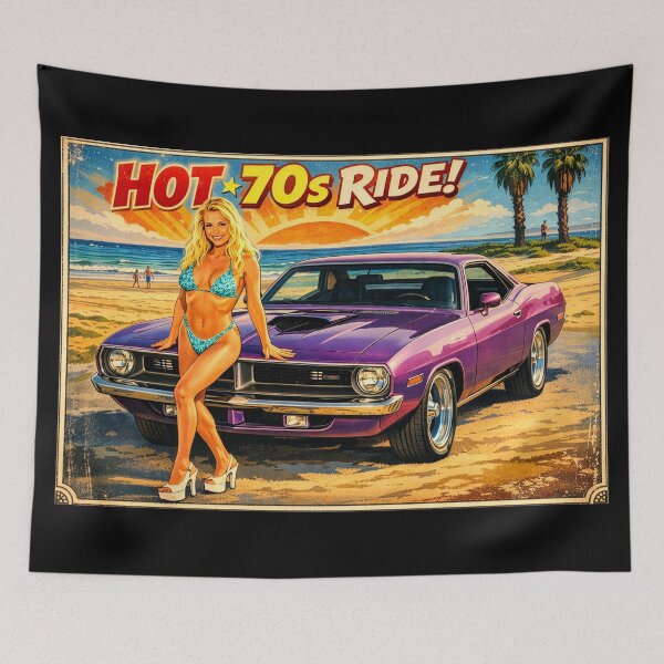 Item preview, Hot 70s Ride Vintage Poster designed and sold by SteadyRolling.