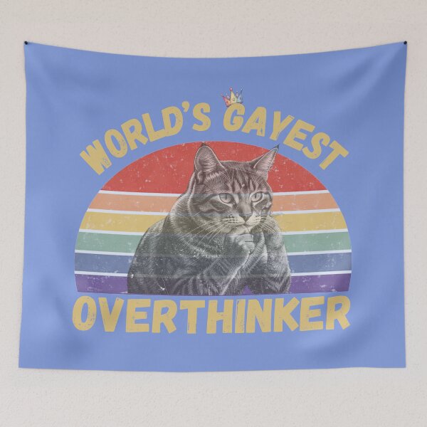 Item preview, World’s Gayest Overthinker For Proud Overthinkers In Blue designed and sold by Rainbow-Nation.