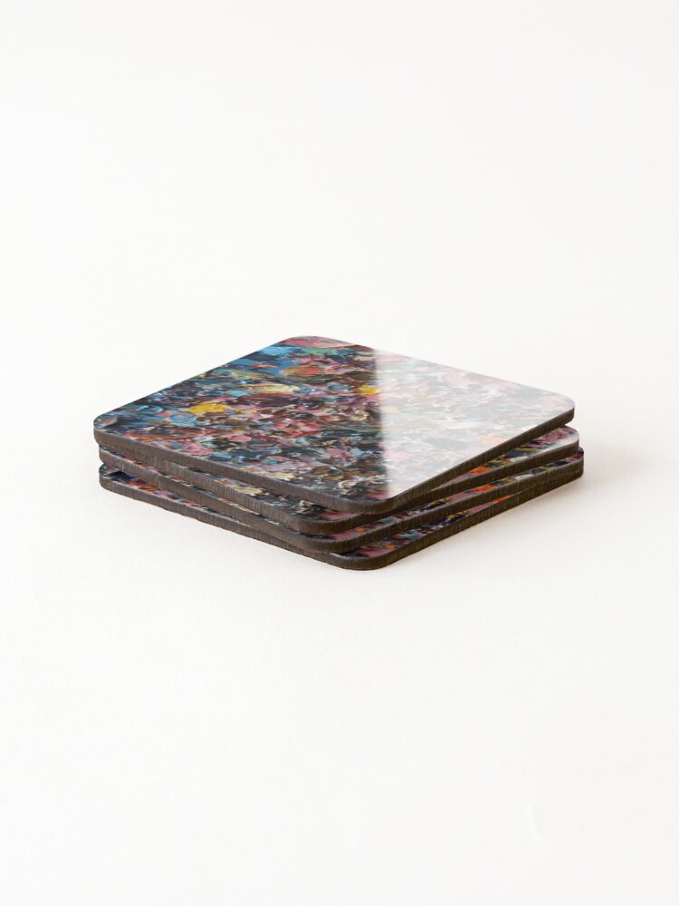 Thumbnail 4 of 5, Coasters (Set of 4), Abstract Color Drips Composition designed and sold by gregorama.