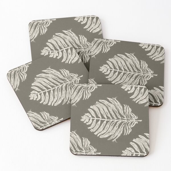 Item preview, Fern Botanical Pattern – Urban Botanica No.03 (Warm Taupe) designed and sold by GreennieArt.