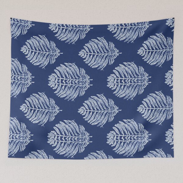 Item preview, Fern Botanical Pattern – Urban Botanica No.03 (Midnight Blue) designed and sold by GreennieArt.