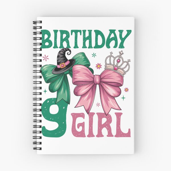 Item preview, 9th Birthday Girl Witch Pink Green 9 Year Old Birthday Girl designed and sold by Night Forest.