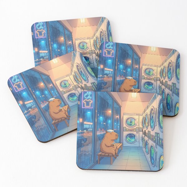 Item preview, Capybara's Late Night at the Laundromat designed and sold by Neural Dream.