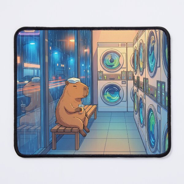 Item preview, Capybara's Late Night at the Laundromat designed and sold by Neural Dream.