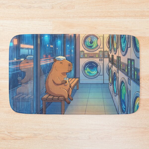 Item preview, Capybara's Late Night at the Laundromat designed and sold by Neural Dream.
