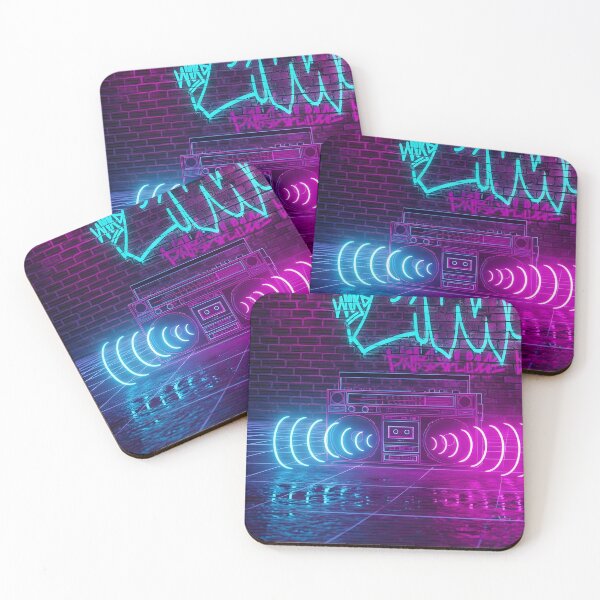 Item preview, Neon Synthwave Boombox - 80s Retro Music Art designed and sold by powersunlight.