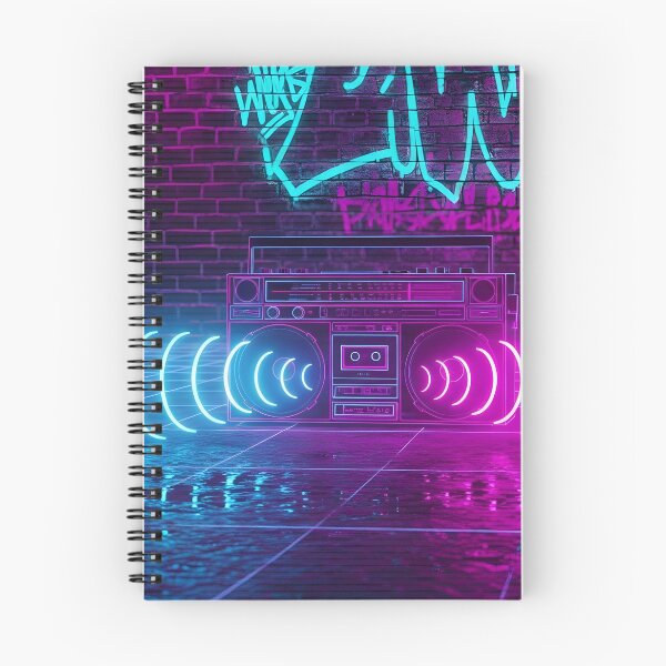 Item preview, Neon Synthwave Boombox - 80s Retro Music Art designed and sold by powersunlight.