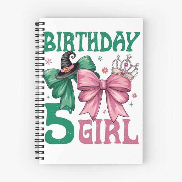 Item preview, 5th Birthday Girl Witch Pink Green 5 Year Old Birthday Girl designed and sold by Night Forest.