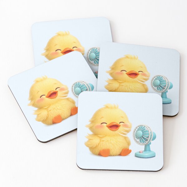Item preview, Cute Duckling with Cooling Fan | Kawaii Summer Chill Art designed and sold by Moons Studio.