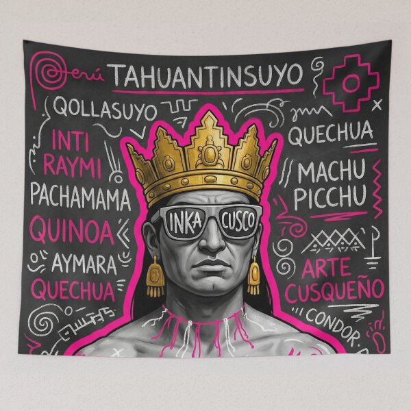 Item preview, Neon Graffiti Art of the Inca Emperor Cusco designed and sold by HANANTI.