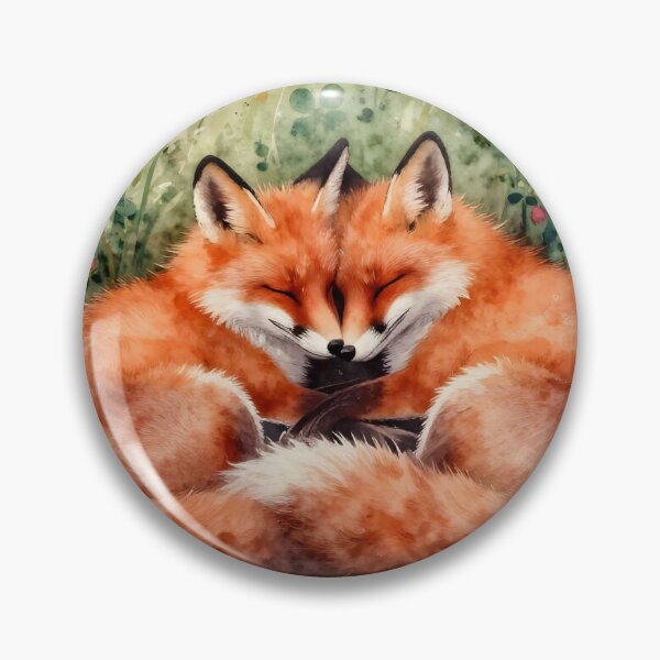 Item preview, Valentine's Day Love: Cuddling Foxes in Clover designed and sold by ACuriousshoppe.