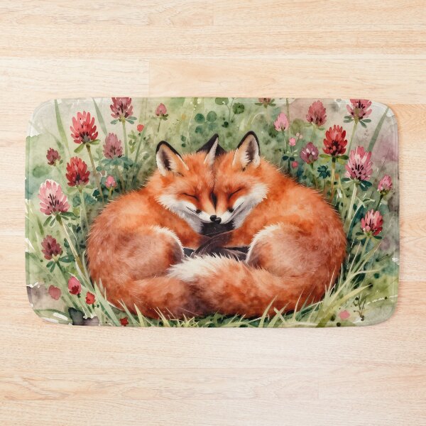 Item preview, Valentine's Day Love: Cuddling Foxes in Clover designed and sold by ACuriousshoppe.