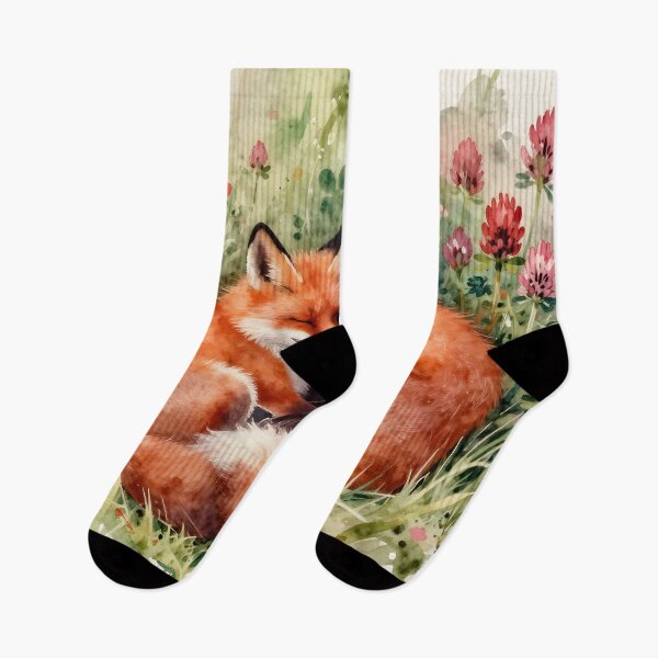 Item preview, Valentine's Day Love: Cuddling Foxes in Clover designed and sold by ACuriousshoppe.