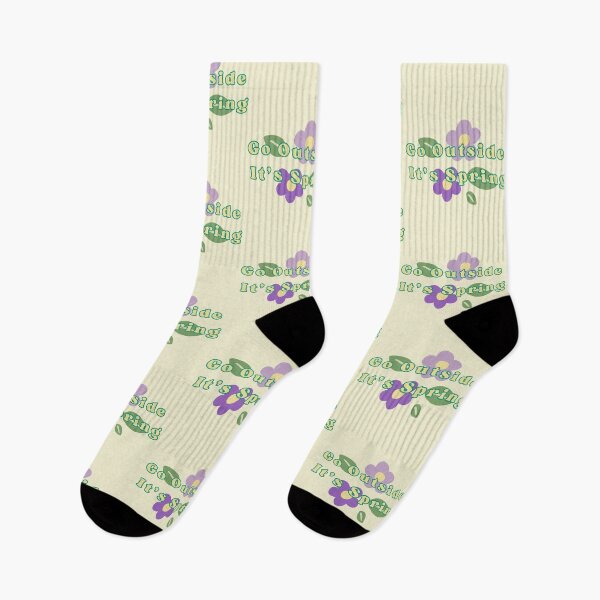 Item preview, Go Outside It's Spring Flowers Text Stickers Prints Posters Wall Art Magnet Home Coffee Cup Decoration TShirt Stationary Notebook Magnet Hat Kitchen Work School Office Redbubble Shop designed and sold by Saritas Boutique Shop.
