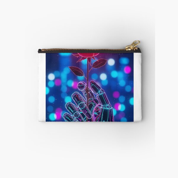 Item preview, Cyberpunk Romance - Neon Robot Hand Holding a Rose designed and sold by powersunlight.
