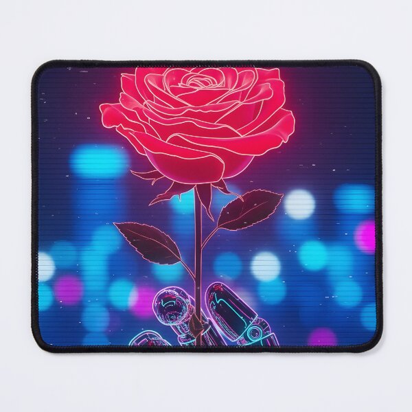 Item preview, Cyberpunk Romance - Neon Robot Hand Holding a Rose designed and sold by powersunlight.