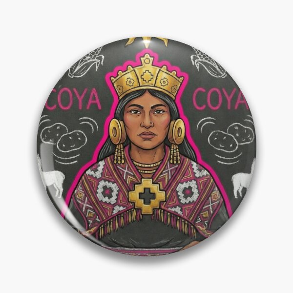 Item preview, Neon illustration of a Coya, an Inca woman weaver designed and sold by HANANTI.