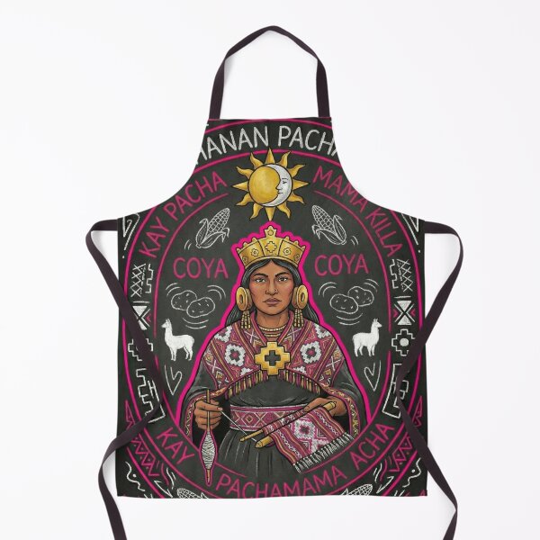 Item preview, Neon illustration of a Coya, an Inca woman weaver designed and sold by HANANTI.