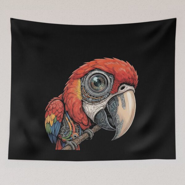 Item preview, Cybernetic Parrot – Biomechanical Robotic Bird Art designed and sold by dbNIGHT.