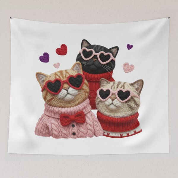 Item preview, Yarn Crochet Valentine Cat Design designed and sold by SarahRoseZenaun.