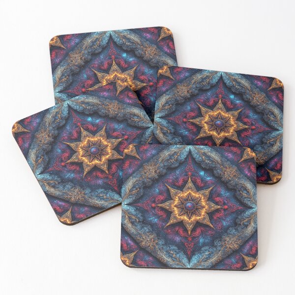Item preview, Celestial Starburst Mandala – Cosmic Floral Symmetry Design designed and sold by Virtuals1.