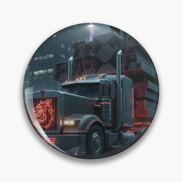 Item preview, Cyberpunk Iron Chalice Heavy Hauler - Futuristic Industrial Cargo Rig designed and sold by BounoWorld.