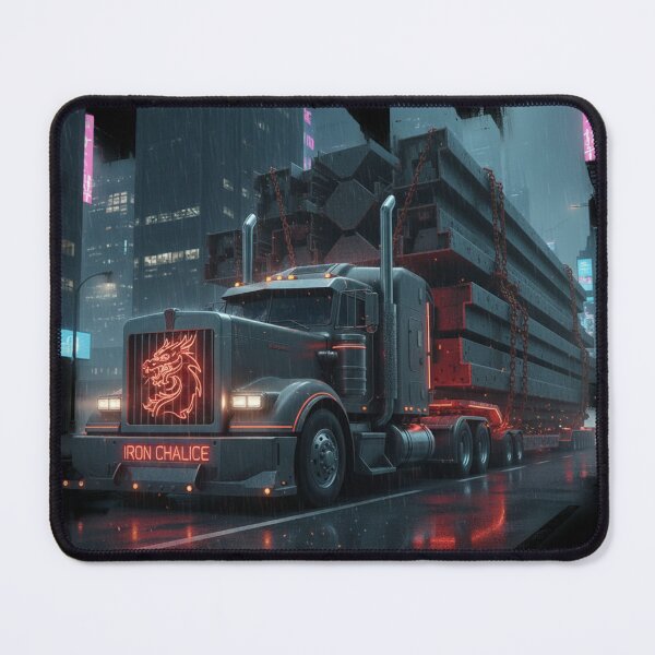 Item preview, Cyberpunk Iron Chalice Heavy Hauler - Futuristic Industrial Cargo Rig designed and sold by BounoWorld.