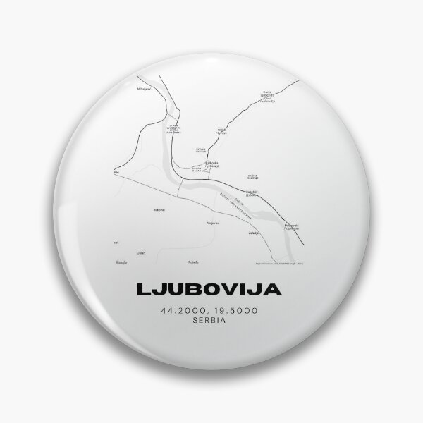 Item preview, Ljubovija Serbia Map Print | Minimalist City Road Map Wall Art designed and sold by RM-Journey.