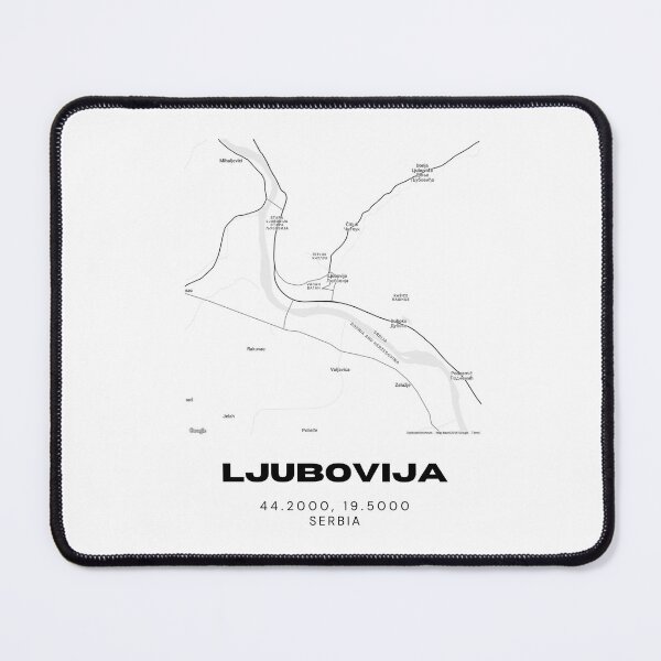 Item preview, Ljubovija Serbia Map Print | Minimalist City Road Map Wall Art designed and sold by RM-Journey.