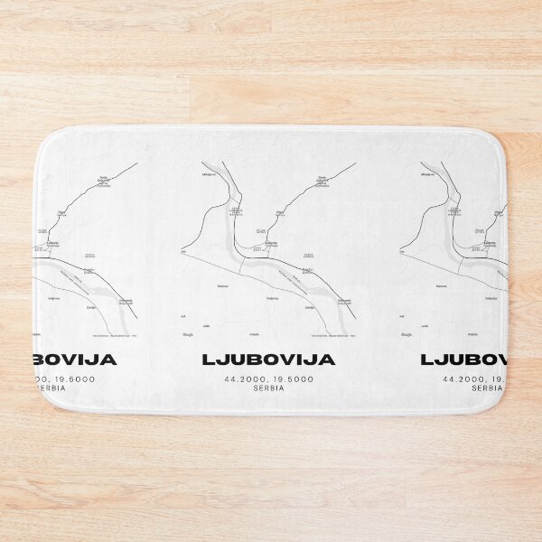 Item preview, Ljubovija Serbia Map Print | Minimalist City Road Map Wall Art designed and sold by RM-Journey.