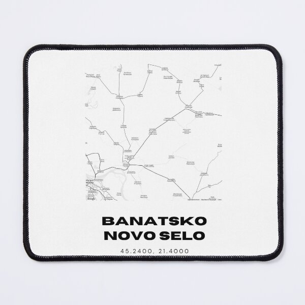 Item preview, Banatsko Novo Selo Serbia Map Print | Minimalist City Road Map Wall Art designed and sold by RM-Journey.