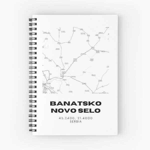 Item preview, Banatsko Novo Selo Serbia Map Print | Minimalist City Road Map Wall Art designed and sold by RM-Journey.