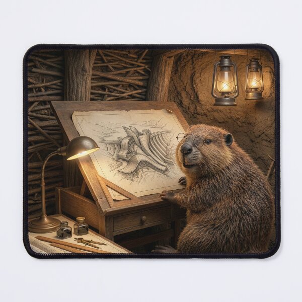 Item preview, Beaver Engineer Draws Up Grand Dam Plans designed and sold by Tridentulus.