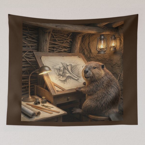 Item preview, Beaver Engineer Draws Up Grand Dam Plans designed and sold by Tridentulus.