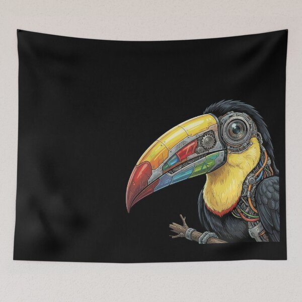 Item preview, Cybernetic Toucan – Futuristic Robotic Bird Art designed and sold by dbNIGHT.